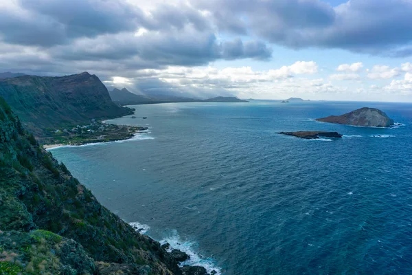 Oahu Hawaii Nin Güneydoğu Kıyısındaki Waimanalo Körfezi Nin Güzel Manzarası — Stok fotoğraf