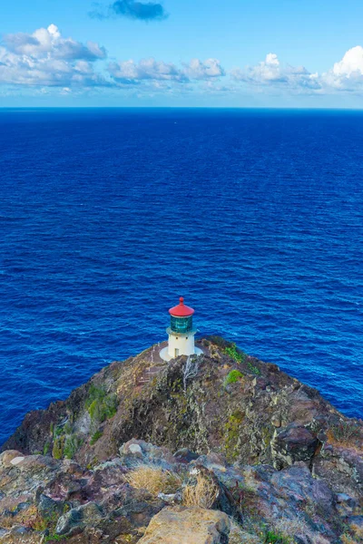 Phare Makapu Point Dans Sud Est Oahu Hawaï — Photo