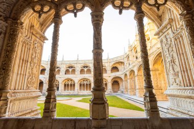 17. yüzyıl Jeronimos Manastırı veya Hieronymites Manastırı Manastırı, Belem ve Unesco Dünya Mirası 'nın ünlü Lizbon simgesi..