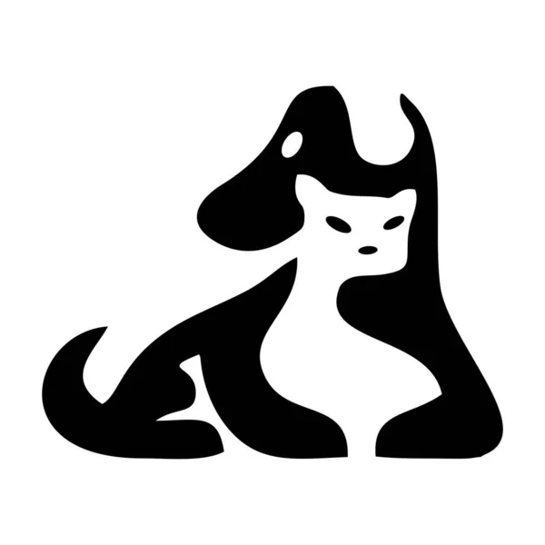 猫と犬のペットショップデザインベクトルイラスト — ストックベクタ