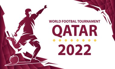 şablon Qatar dünya kupası 2022 vektör illüstrasyonu