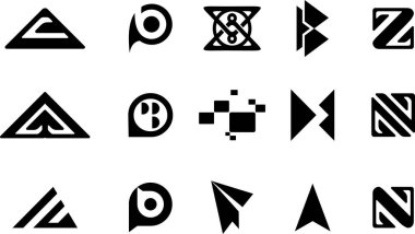 Logo paketi PB. Z logosu. Logo yok. alogo. ae logo şablon vektör çizimi