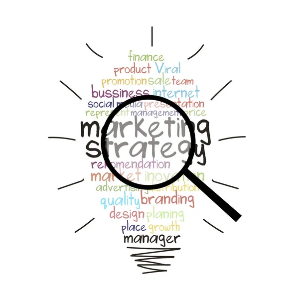 Marketing Strategie Concept Bol Vector Illustratie — Stockvector