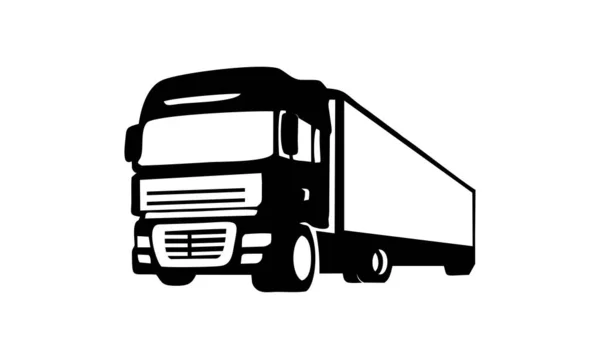 Vector Truck Trailer Illustration Für Logo Oder Symbol — Stockvektor