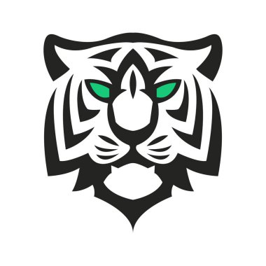 Logo vektör şablonu için basit kaplan başı yüzü