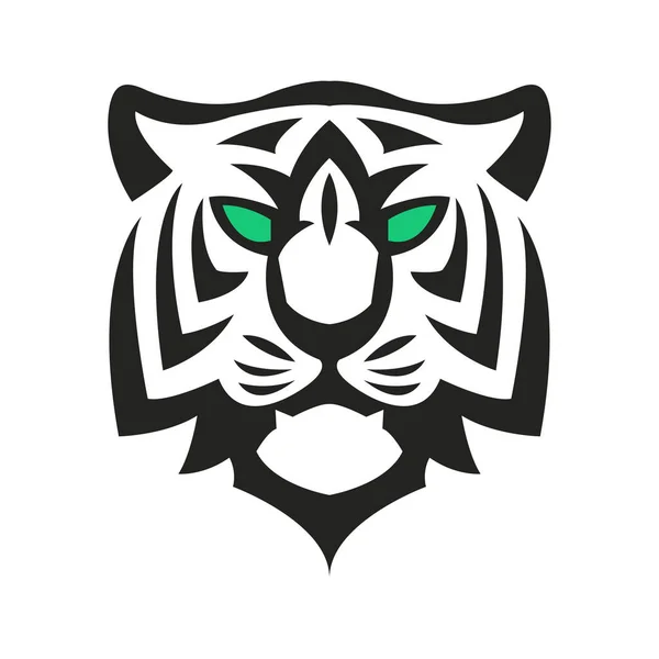 Faccia Semplice Testa Tigre Logo Modello Icona Vettoriale — Vettoriale Stock