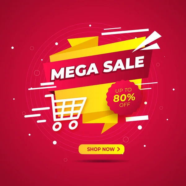 Mega Sale Special Mega Sales Banner Template Design Web Social — стоковий вектор