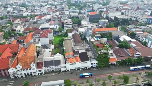 Aerial Footage Captures Verdant Charm Hotel Dequr Jakarta Kota Its — Stock Video