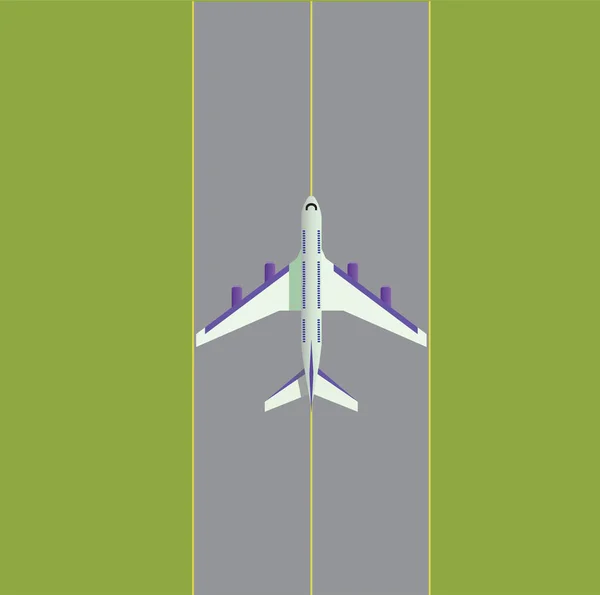 滑走路の飛行機ベクトル図 — ストックベクタ