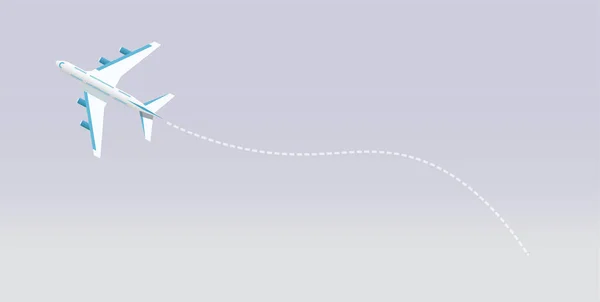 Απεικόνιση Αεροπλάνο Και Αεροπλάνο Γύρω Από Αυτό Στον Ουρανό Πανό — Διανυσματικό Αρχείο