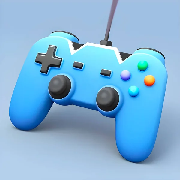 video game controller on blue background