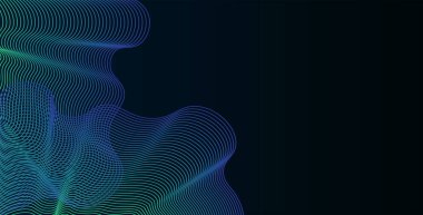 Neon dalga formlarıyla soyut siber punk arkaplan, vektör illüstrasyonu