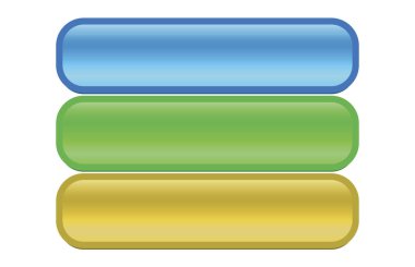 Parlak dikdörtgen ağ düğmeleri seti