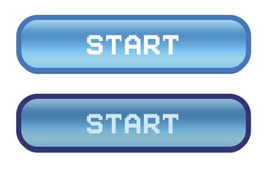 mavi parlak başlama düğmesi, etkin ve anaktif, vektör