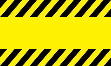  Siyah çizgili sarı web pankartı, vektör illüstrasyonu