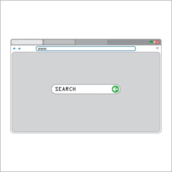 検索バー ミニマリストのベクトルイラストを持つWebブラウザ — ストックベクタ
