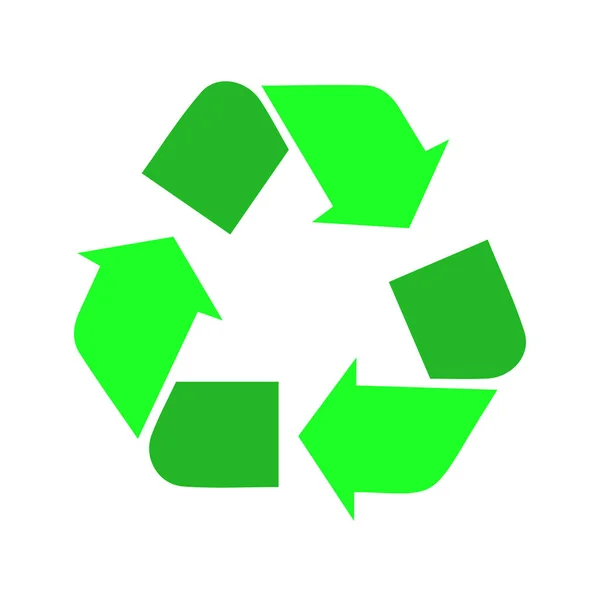 回收符号图标 生态友好绿色生态标志 被白色背景隔离 矢量说明 — 图库矢量图片