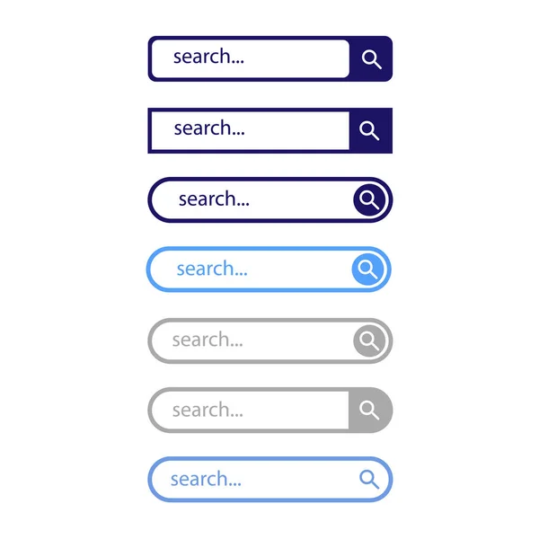 为Web接口设置一组搜索栏元素 Ui设计 浏览器 站点和应用程序的向量模板 — 图库矢量图片