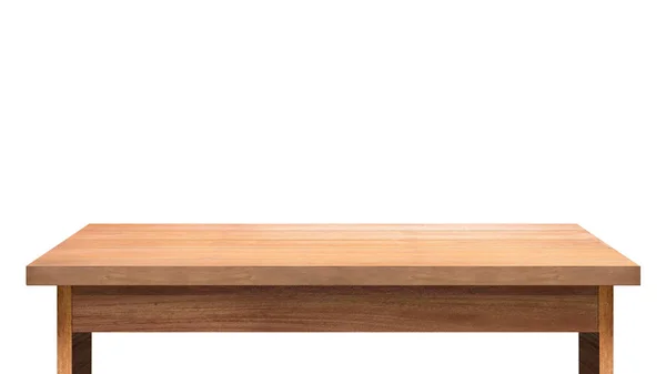 Drewniany Stół Izolowany Makieta — Zdjęcie stockowe
