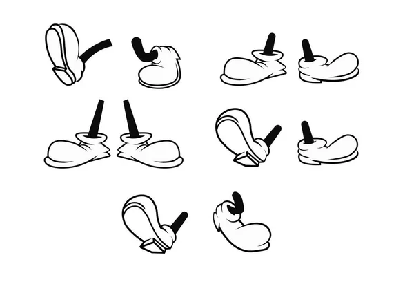 Sada Starodávných Kreslených Nohou Vektorová Ilustrace — Stockový vektor