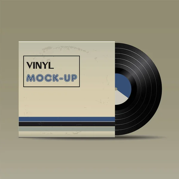Ρεαλιστικό Vinyl Record Style Cover Packaging Vector Mock Πρότυπο Φακέλου — Διανυσματικό Αρχείο