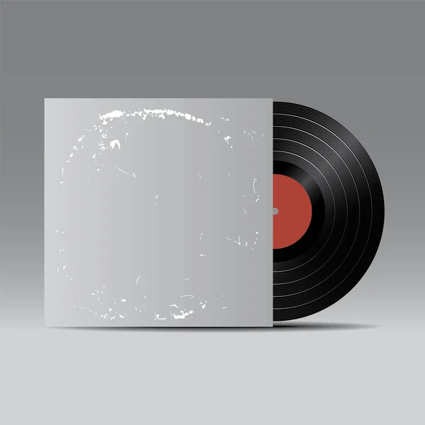 Ρεαλιστικό Vinyl Record Συσκευασία Εξωφύλλου Vector Mock Πρότυπο Φακέλου Πρόσθια — Διανυσματικό Αρχείο