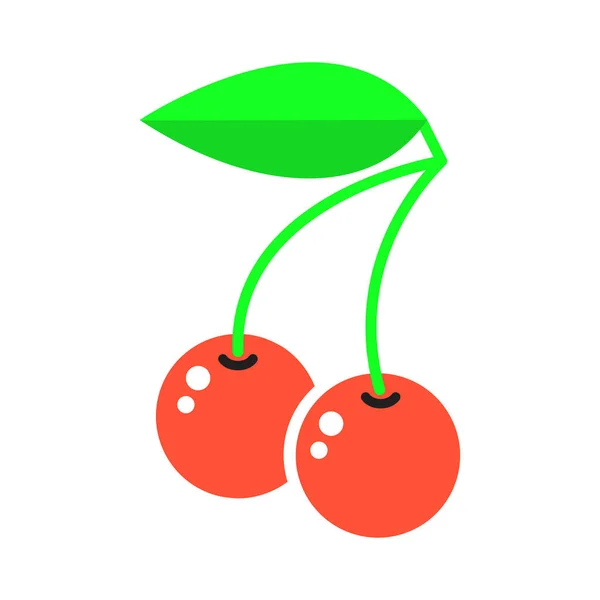 樱桃水果图标 用于网页设计的樱桃矢量图标的平面插图 — 图库矢量图片