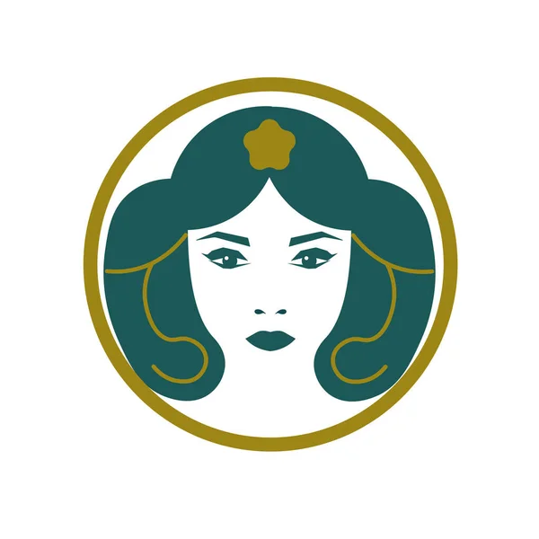 Rosto Feminino Abstrato Design Minimalista Logotipo Produto Vetor — Vetor de Stock