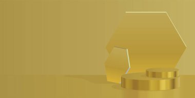 Altın 3d podyum, vektör maketi