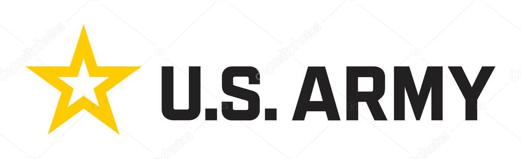 US army logo, white background, vector illustration