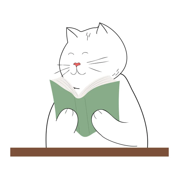 猫在看书 矢量说明 — 图库矢量图片