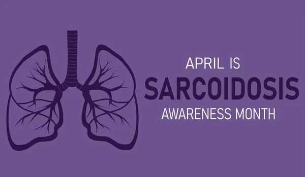 April Sarcoidosis Awareness Month Immune System Disease Horizontal Vector Illustration — Vector de stock