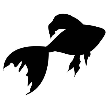Silhouette of goldfish. Vector image for logo, card, banners.
