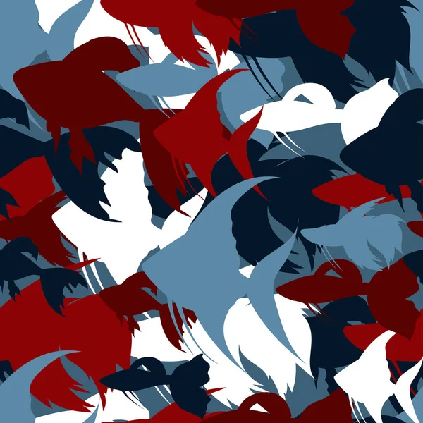 Vector Fisch Camouflage Nahtloses Muster Stockillustration