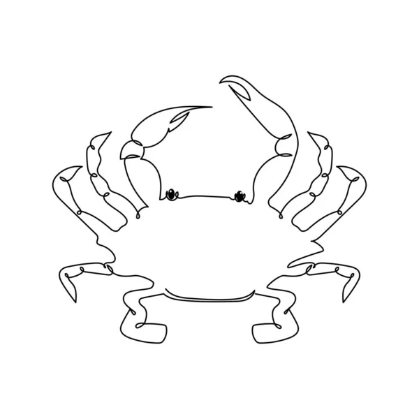 Blue Crab Logo Single Line Vector Illustration — Stock Vector