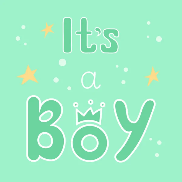 Boy Arrival Card Baby Boy Card Vector Illustration — Stock Vector
