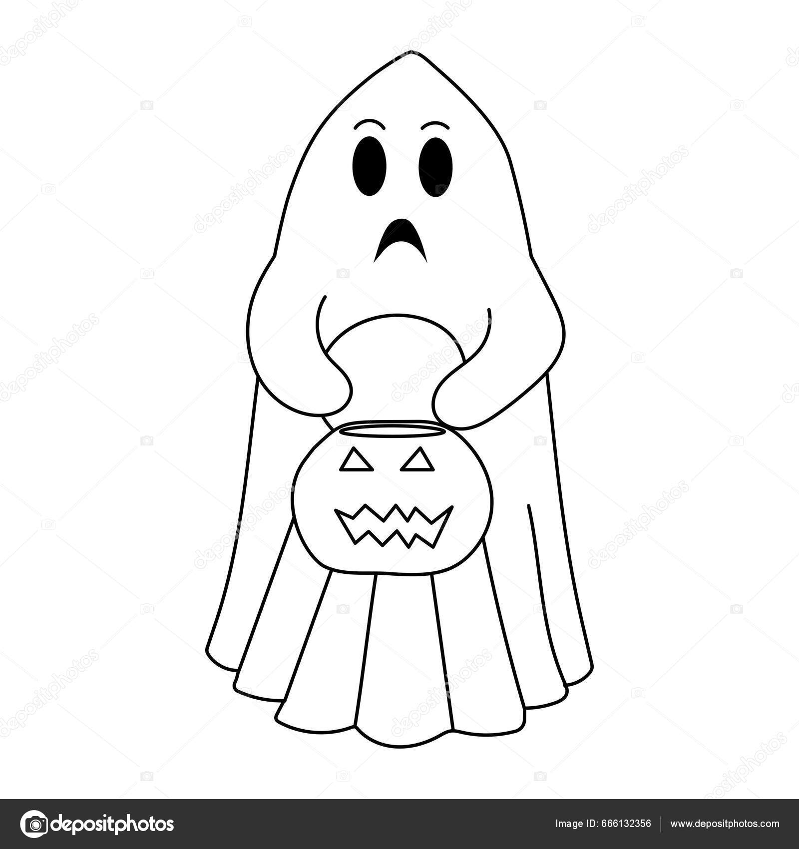 Desenho de Fantasma do dia das bruxas para colorir