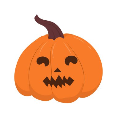 Korkunç kabak vektörü. Bir balkabağının Cadılar Bayramı çizimi.