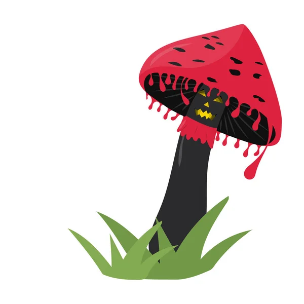 Cogumelo Lanterna Jack Cogumelo Venenoso Vetor Ilustração Halloween — Vetor de Stock