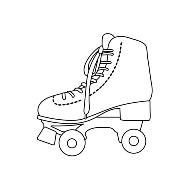 Paten kayma çizgisi sembolü. Boyama sayfası y2k, 2000 'ler estetik, nostalji.