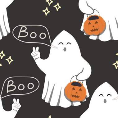 El çizimi karakter siyah arka planda yuhalama diyor. Vektör illüstrasyonu