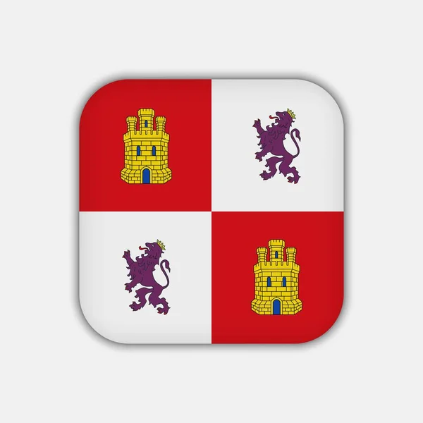 Flagge Kastiliens Und León Autonome Gemeinschaft Spaniens Vektorillustration — Stockvektor