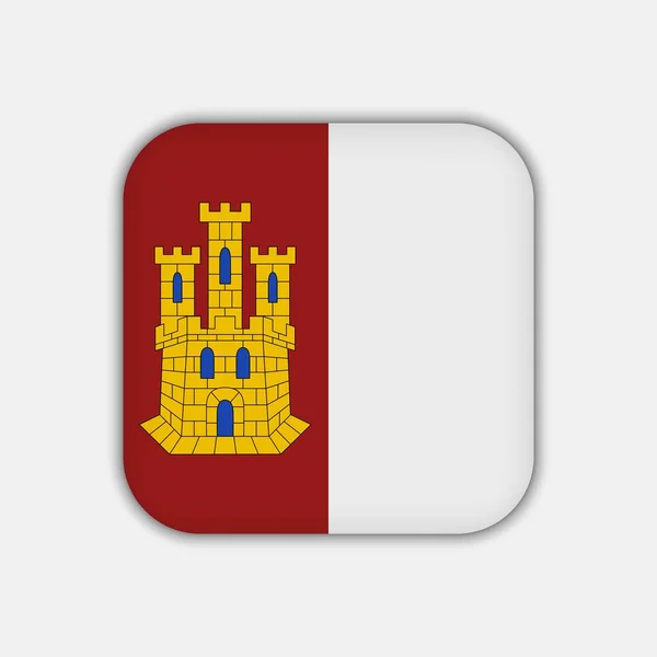 Castilla Mancha Flag Автономна Спільнота Іспанії Приклад Вектора — стоковий вектор