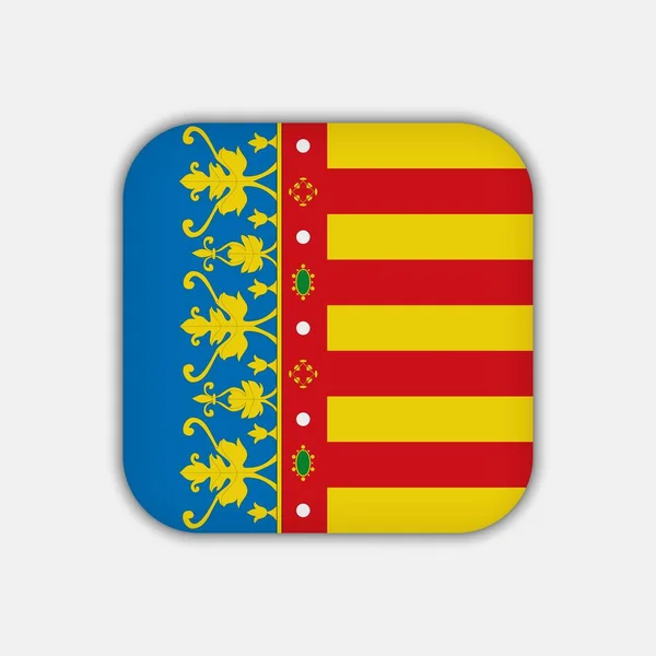 Flaga Wspólnoty Walenckiej Wspólnota Autonomiczna Hiszpanii Ilustracja Wektora — Wektor stockowy