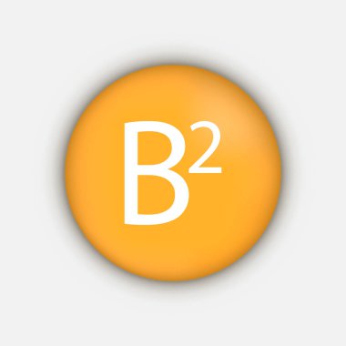 B2 vitamini sembolü. Vektör illüstrasyonu.