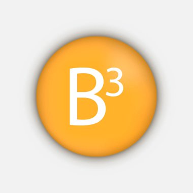 B3 vitamini sembolü. Vektör illüstrasyonu.