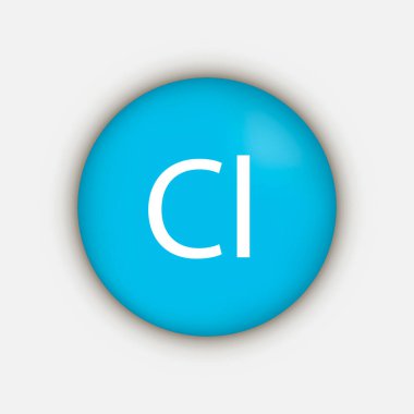 Klor CI mineral vitamin takviyesi ikonu. Vektör illüstrasyonu.