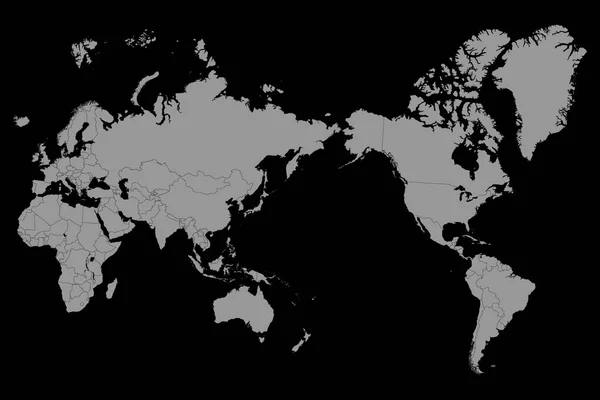 世界地図上の太平洋 ベクターイラスト — ストックベクタ