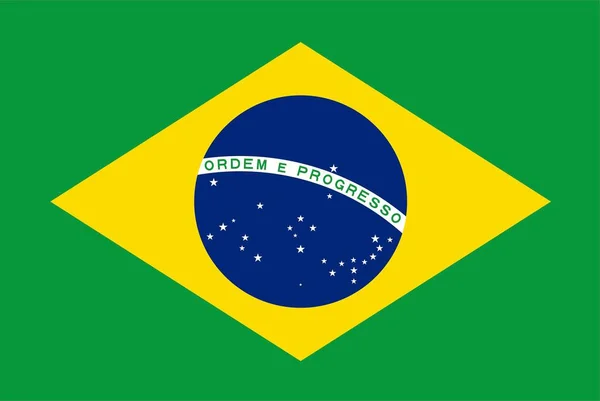 Brazil Zászló Hivatalos Színek Arányok Vektorillusztráció — Stock Vector
