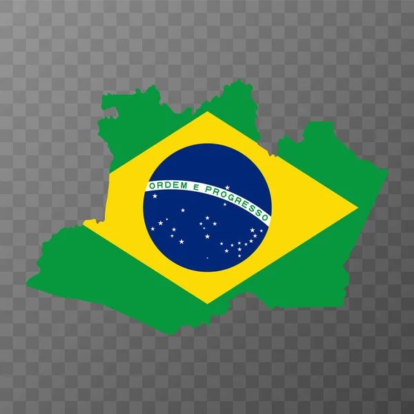 Amazonas Térkép Brazília Állam Vektorillusztráció — Stock Vector